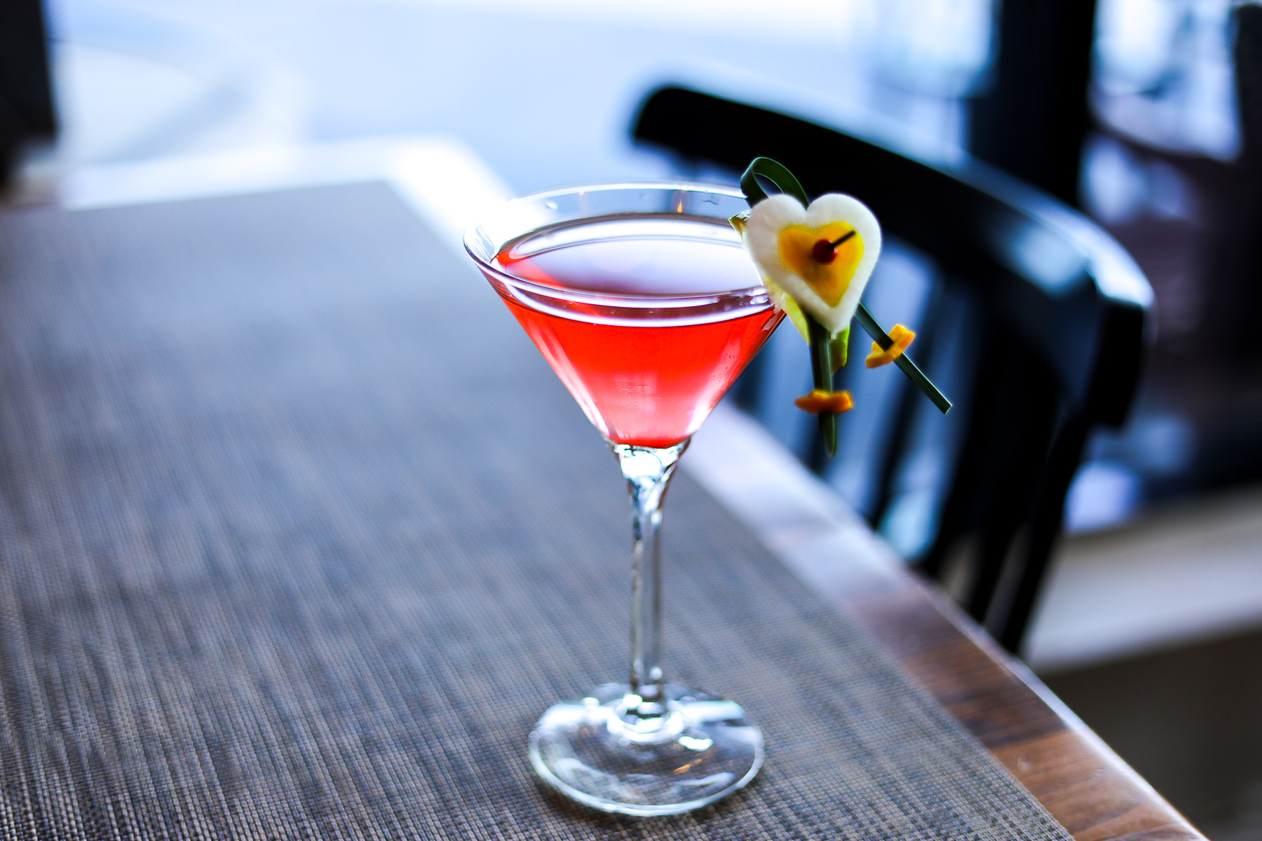 A red handcrafted cocktail